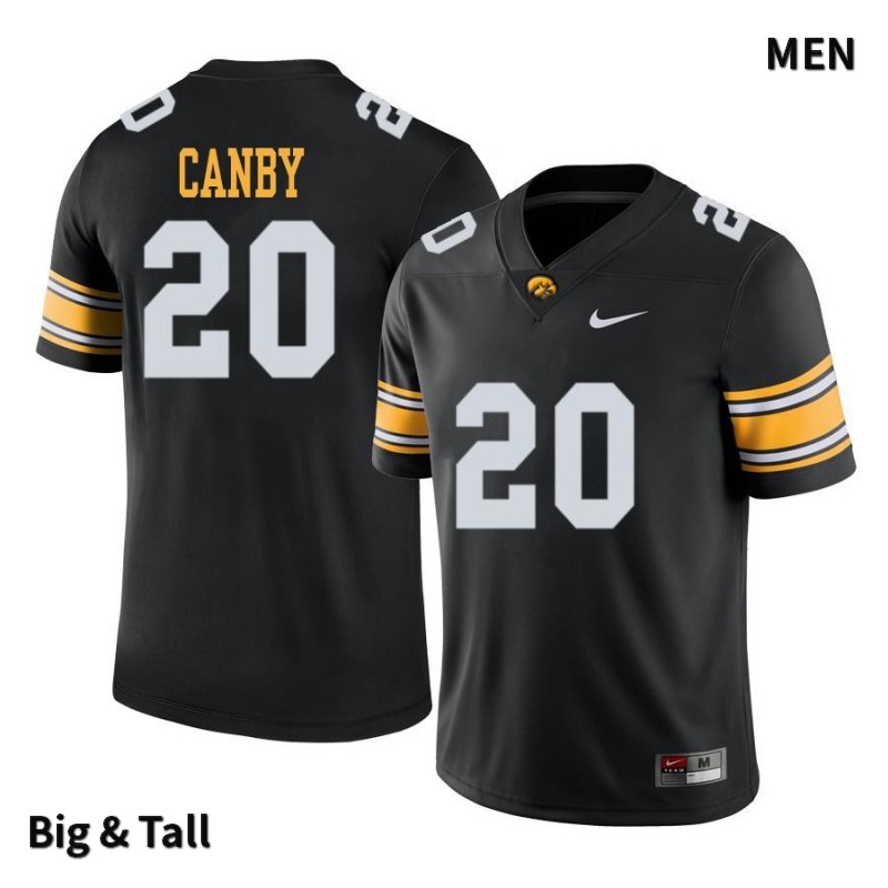 Men's Iowa Hawkeyes NCAA #20 Ben Canby Black Authentic Nike Big & Tall Alumni Stitched College Football Jersey HW34A50BA